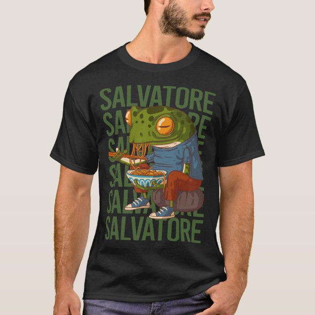 T-shirt Grenouille joyeuse - Nom Salvatore (Devant)