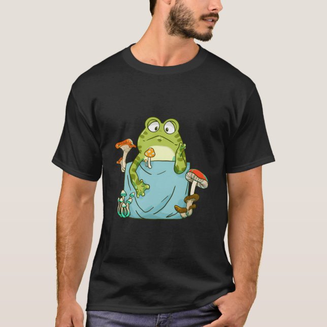 T-shirt Grenouille Kawaii avec crapaud de poches de champi (Devant)