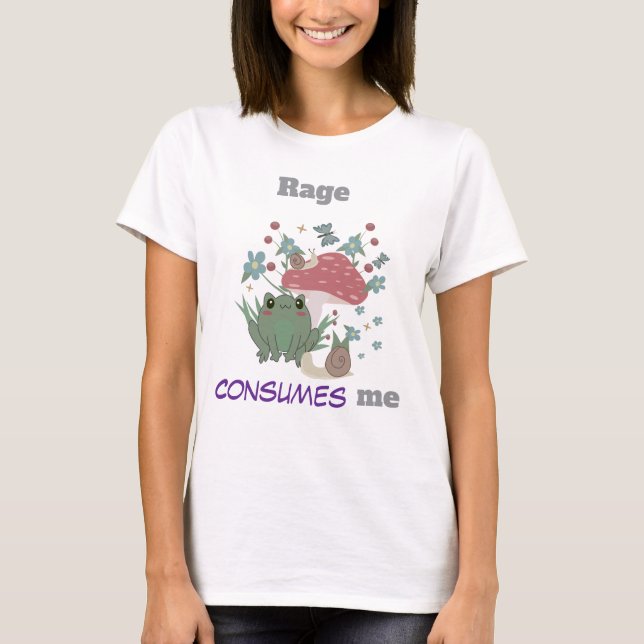 T-shirt Grenouille, la rage me consume. (Devant)
