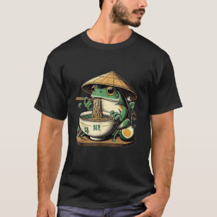T-shirt Grenouille mangeant des ramen kawaii neko nouilles