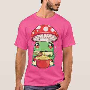 T-shirt Grenouille Manger Des Noodles De Ramen Avec Champi