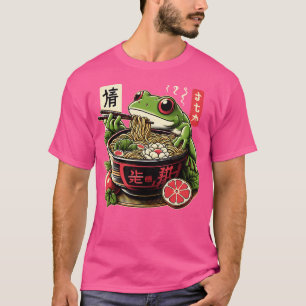 T-shirt Grenouille manger Ramen Kawaii Neko nouilles japon