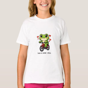T-shirt Grenouille Mignonne à Vélo Art de Grenouille Kaw