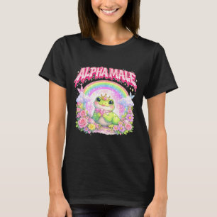 T-shirt Grenouille mignonne arc-en-ciel floral drôle pour