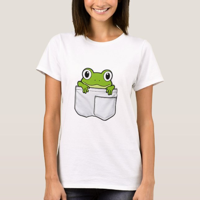 T-shirt Grenouille Mignonne de Poche (Devant)