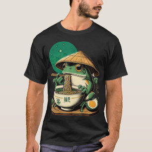 T-shirt Grenouille Mignonne Mangeant des Nouilles Ramen Dr