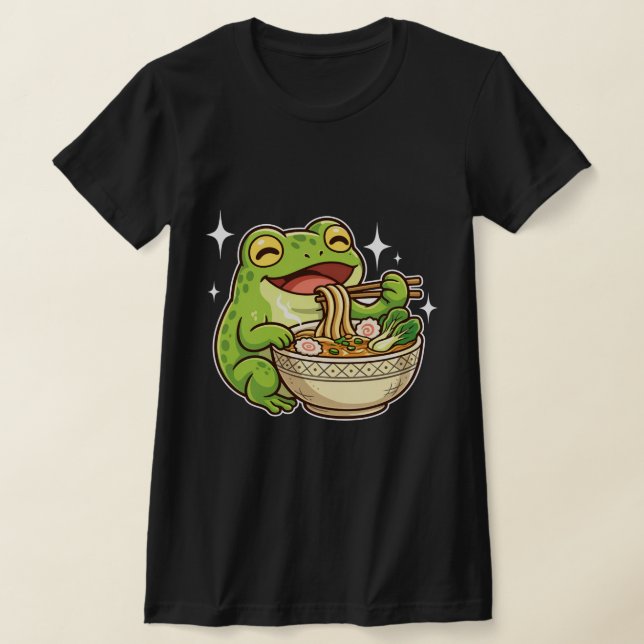 T-shirt Grenouille Mignonne Mangeant Ramen – Ramen Soyez H (Poser)