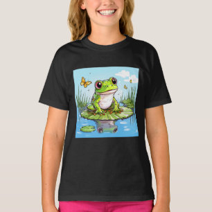 T-shirt Grenouille mignonne sur un tapis de Lily