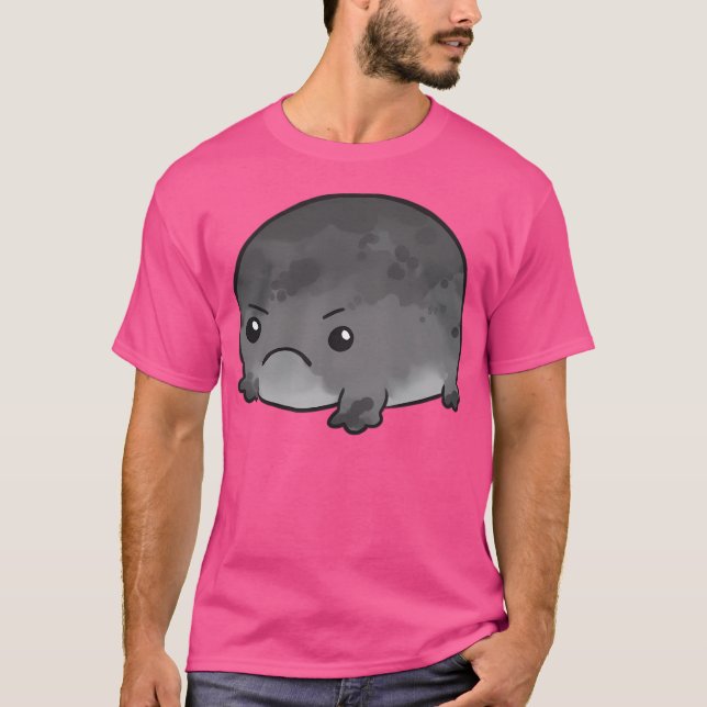 T-shirt Grenouille noire Cute Grumpy Frog (Devant)