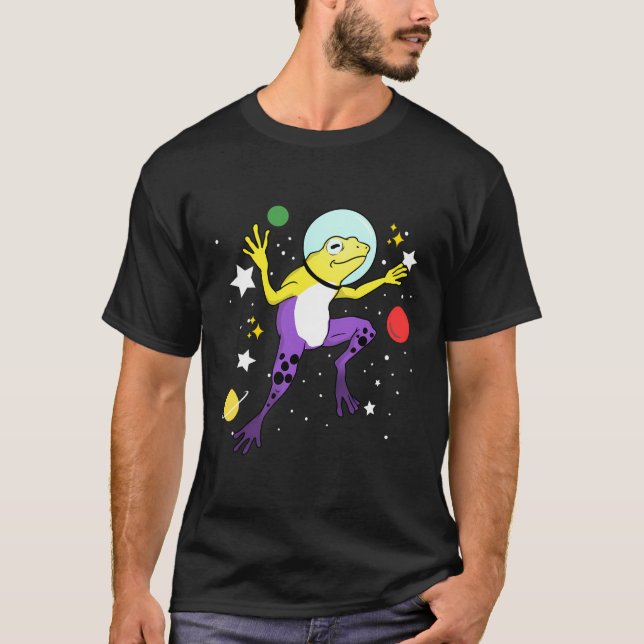 T-shirt Grenouille Non binaire Dans L'Espace Pride Non bin (Devant)