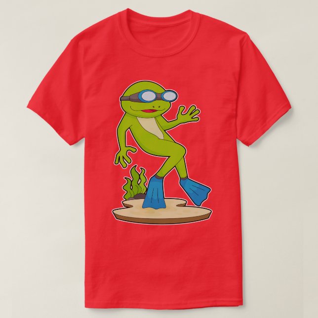 T-shirt Grenouille plongeur lunettes de natation (Design devant)