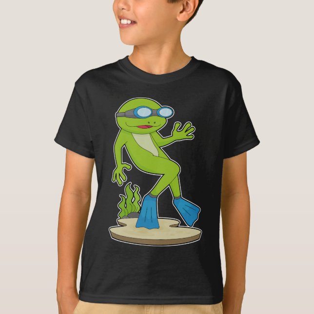 T-shirt Grenouille plongeur lunettes de natation (Devant)