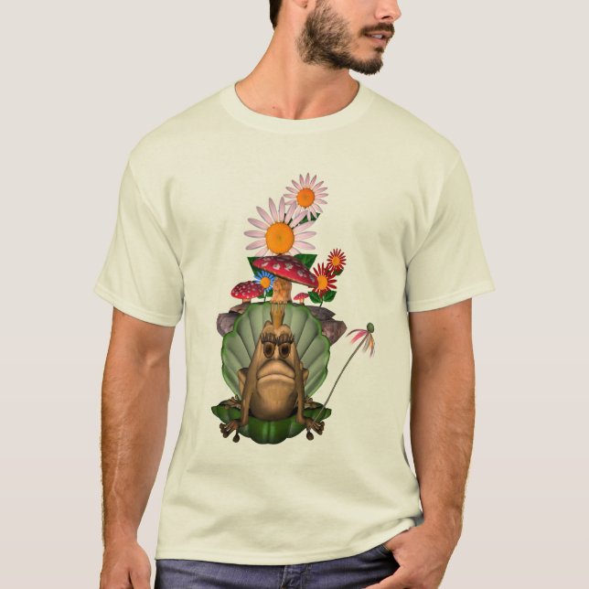 T-shirt Grenouille Princesse Champignons Fleurs (Devant)