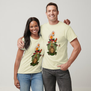 T-shirt Grenouille Princesse Champignons Fleurs