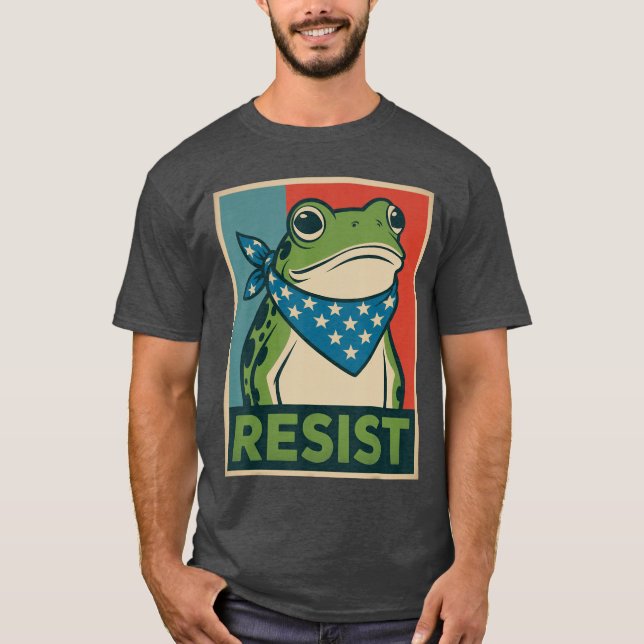 T-shirt Grenouille Résiste Oregon Pas De Rois Protestation (Devant)