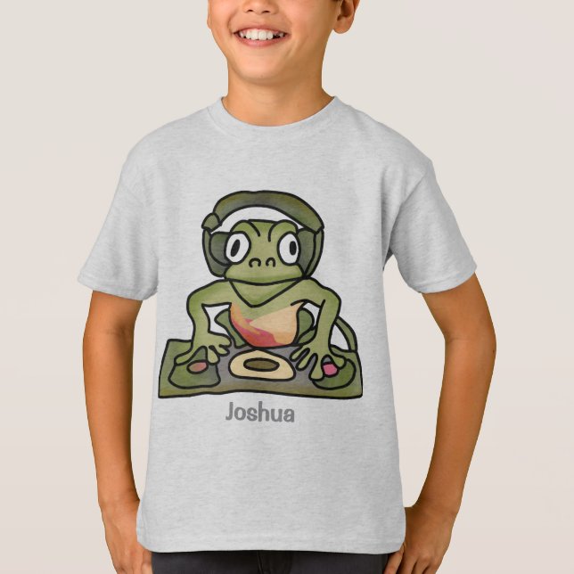 T-shirt Grenouille rétro avec casque | Drôle (Devant)