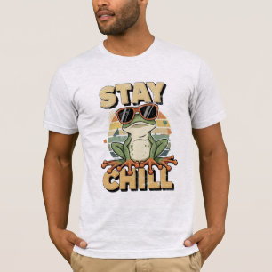 T-shirt Grenouille Rétro Contrefaçon Vintage Restez Chill 