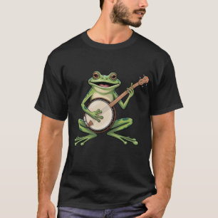 T-shirt Grenouille Rétro Jouant du Banjo Amoureux de Musiq