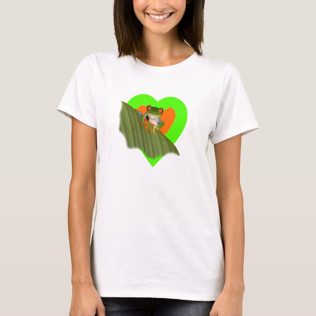 T-shirt grenouille rouge à paupière pour bébé (Devant)