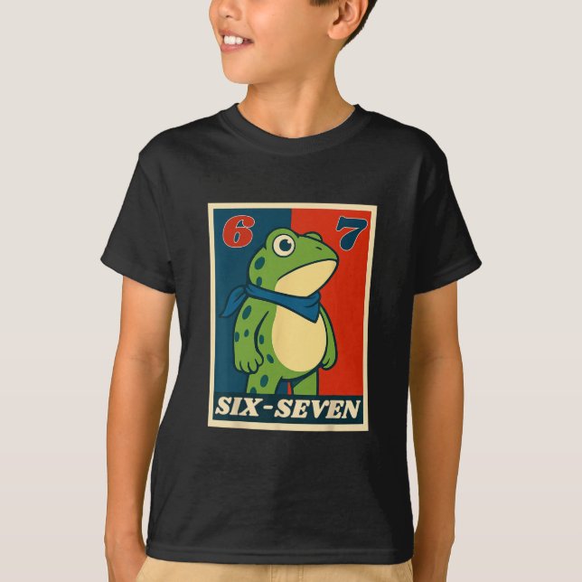 T-shirt Grenouille Six Sept Drôle 6 7 Mème Génération Alph (Devant)