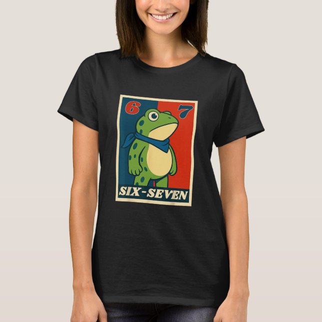 T-shirt Grenouille Six Sept Drôle 6 7 Mème Génération Alph (Devant)