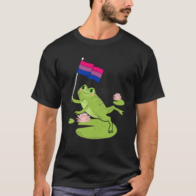 T-shirt Grenouille subtile Bisexual Fierté Drapeau Lily Pa (Devant)
