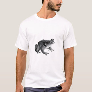 T-shirt Grenouille sur blanc - Simple Teigne noir & blanc