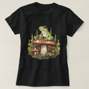 T-shirt Grenouille Sur Champignons Cottagecore