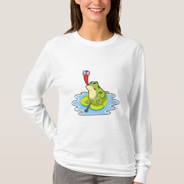 T-shirt Grenouille sur la feuille avec insecte (Devant)