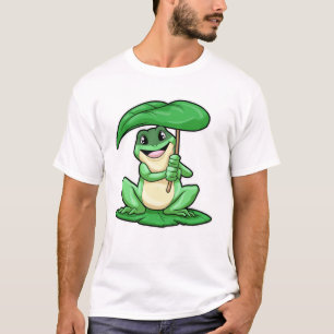 T-shirt Grenouille sur la feuille avec parapluie