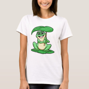 T-shirt Grenouille sur la feuille avec parapluie