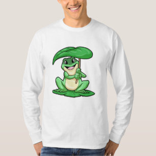 T-shirt Grenouille sur la feuille avec parapluie