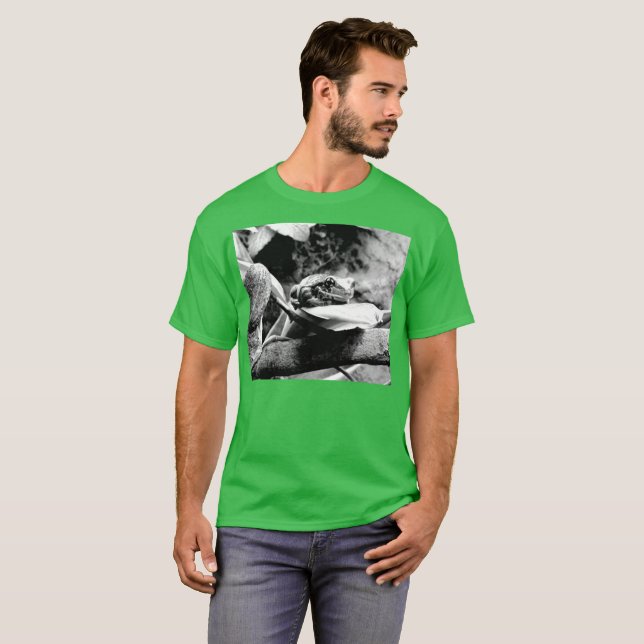 T-shirt Grenouille sur la feuille B+W (Devant entier)