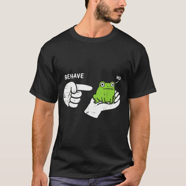 T-shirt Grenouille sur la main se comporter drôle mème des (Devant)