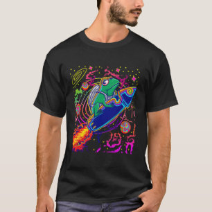 T-shirt Grenouille Sur Rocket Voyage Galactique Astronaut 