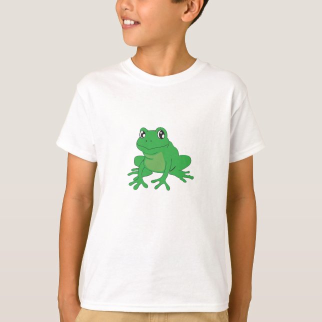 T-shirt Grenouille verte en chemise pour enfants (Devant)