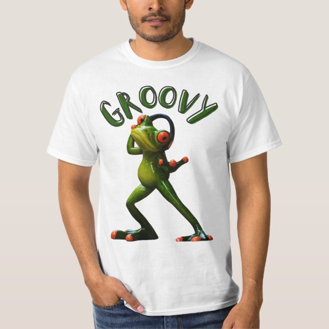 T-shirt Grenouille Verte Groovy (Devant)