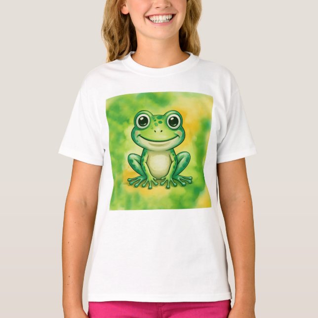 T-shirt Grenouille verte mignonne (Devant)