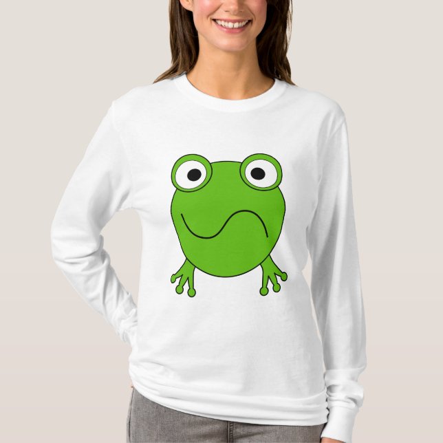 T-shirt Grenouille verte. Regard confus (Devant)