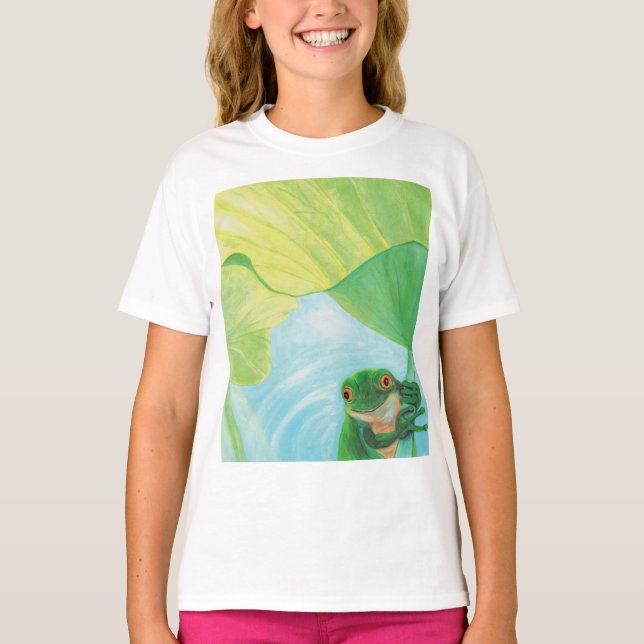 T-shirt Grenouille verte sous Pad Lily (Devant)