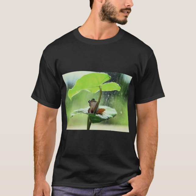 T-shirt Grenouille verte sur la feuille Nature Tee (Devant)