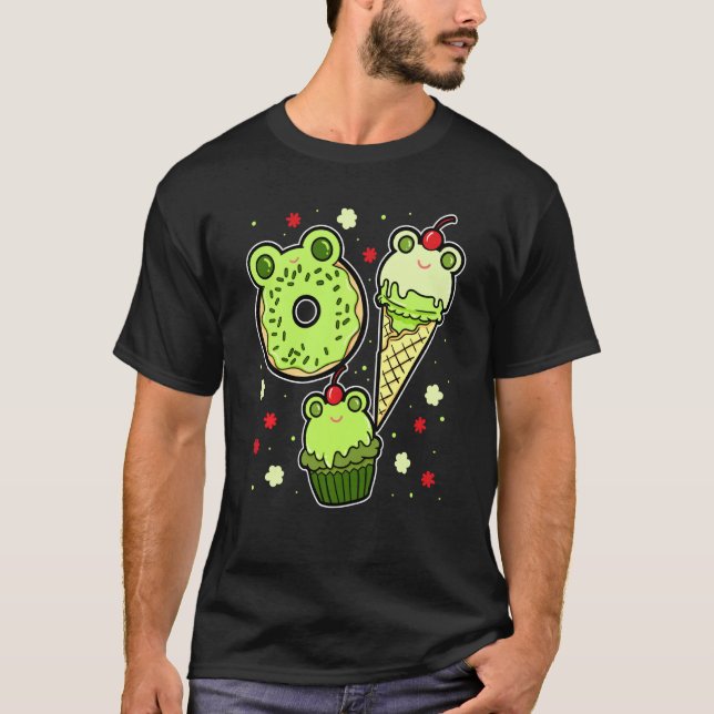 T-shirt Grenouille Visage Toad Amphibian Froggy Donut glac (Devant)
