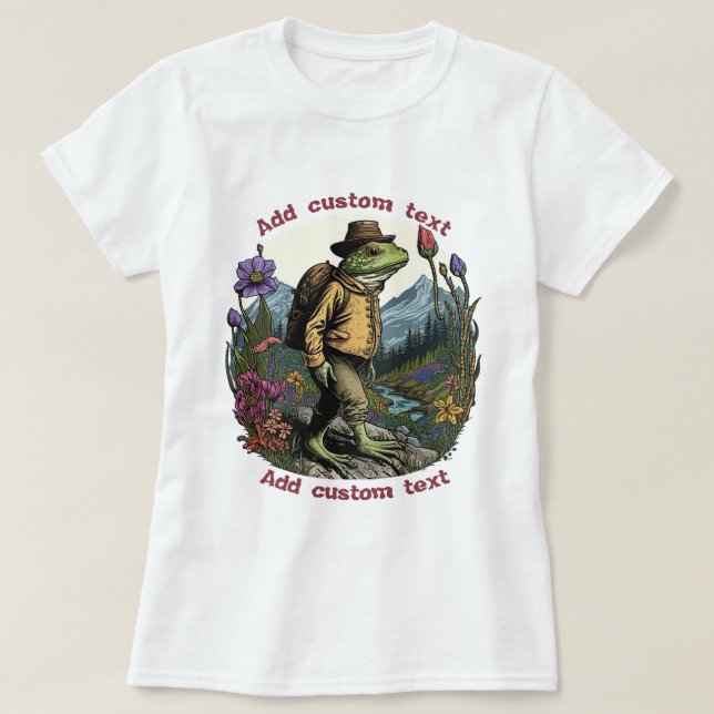 T-shirt Grenouille voyageuse forêt de fleurs sauvages Crap (Design devant)