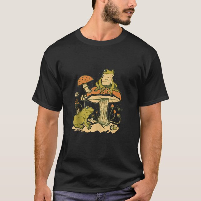 T-shirt Grenouilles avec champignons Graphique pour hommes (Devant)