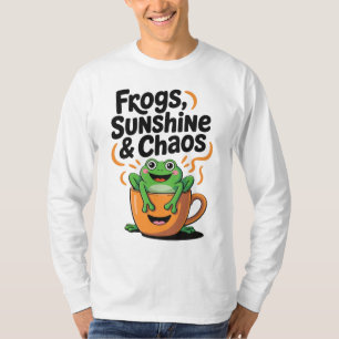 T-shirt Grenouilles, soleil et chaos - Cute Frog en Coffee