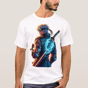 T-shirt Grève D'Abord. Brûle plus fort." Cyberpunk Anime F