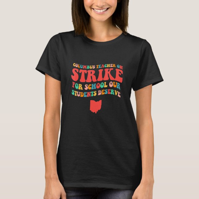 T-shirt grève des enseignants de Columbus Ohio enseignant  (Devant)