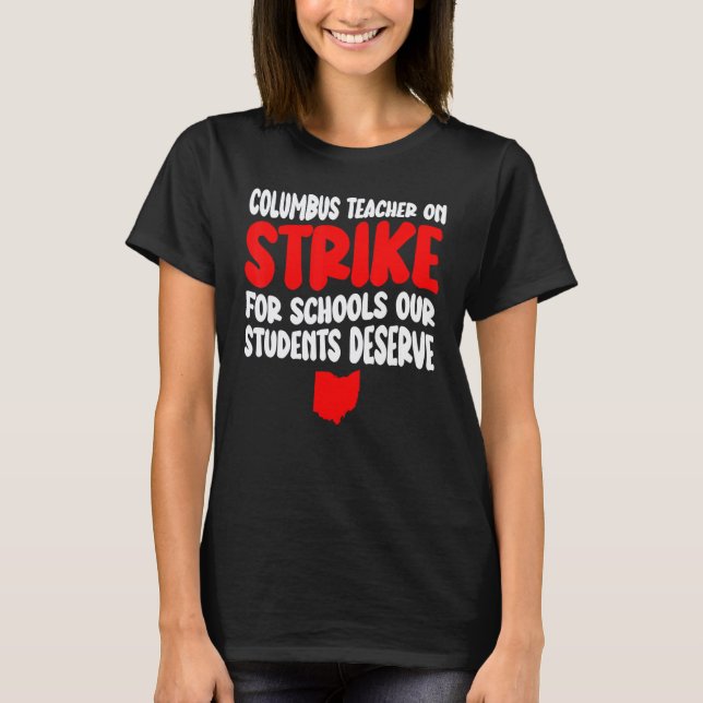 T-shirt Grève des enseignants de Columbus Ohio OH Professe (Devant)