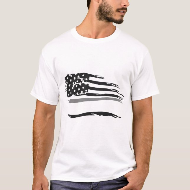 T-shirt Grey Line Flag (Devant)