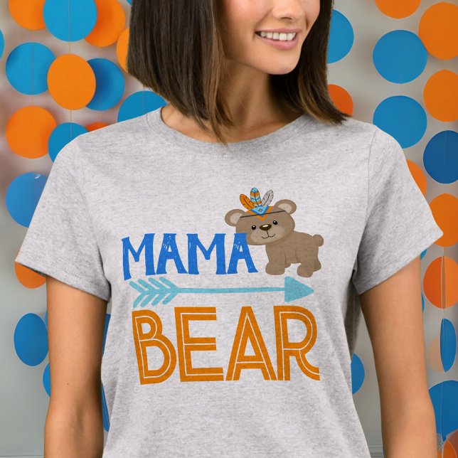 T-shirt Grey Mama Ours Wild One Woodland Anniversaire T-sh (Mama Bear Wild One 1st Birthday Shirts for Mom. Other matching shirts available in the collection!)